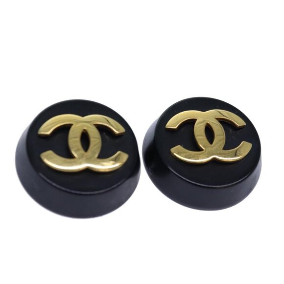 AUTHENTIC CHANEL COCO Mark Earring metal Gold CC - Picture 2 of 16
